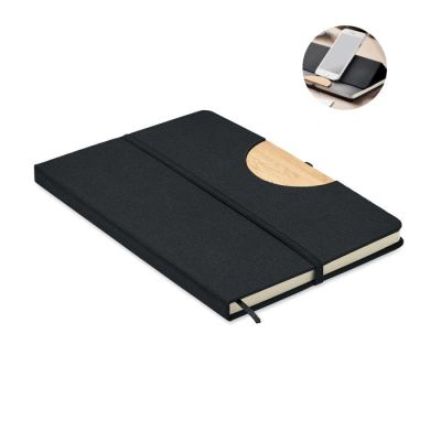 Picture of A5 RPET NOTE BOOK 80 LINED in Black