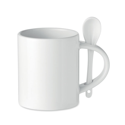 Picture of CERAMIC POTTERY SUBLIMATION MUG 300 ML in White.