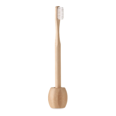 Picture of BAMBOO TOOTHBRUSH with Stand in Brown.