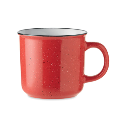 Picture of CERAMIC POTTERY VINTAGE MUG 400 ML in Red.