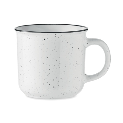 Picture of CERAMIC POTTERY VINTAGE MUG 400 ML in White.