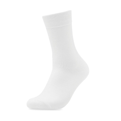 Picture of PAIR OF SOCKS in Gift Box L in White.