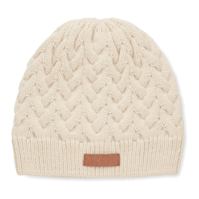 Picture of CABLE KNIT BEANIE in RPET in Brown