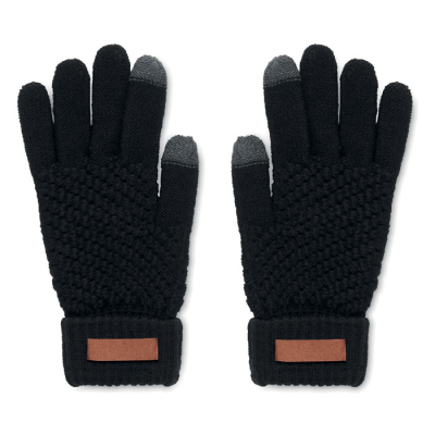 Picture of RPET TACTILE GLOVES in Black.