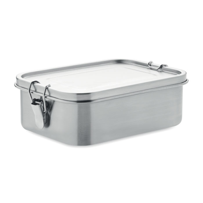 Picture of STAINLESS STEEL METAL LUNCH BOX in Silver.