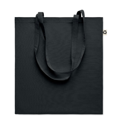 Picture of RECYCLED COTTON SHOPPER TOTE BAG in Black.