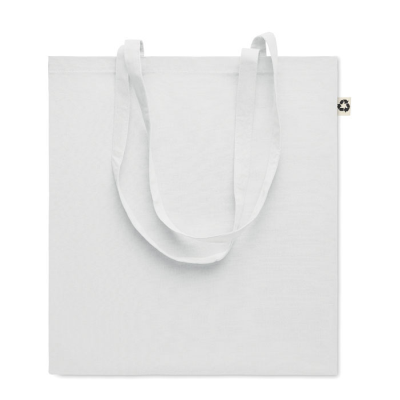 Picture of RECYCLED COTTON SHOPPER TOTE BAG in White.