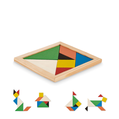 Picture of TANGRAM PUZZLE in Wood in Brown