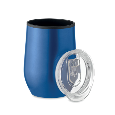 Picture of DOUBLE WALL TRAVEL CUP 350 ML in Blue.