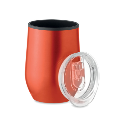 Picture of DOUBLE WALL TRAVEL CUP 350 ML in Red.