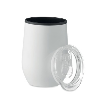 Picture of DOUBLE WALL TRAVEL CUP 350 ML in White.
