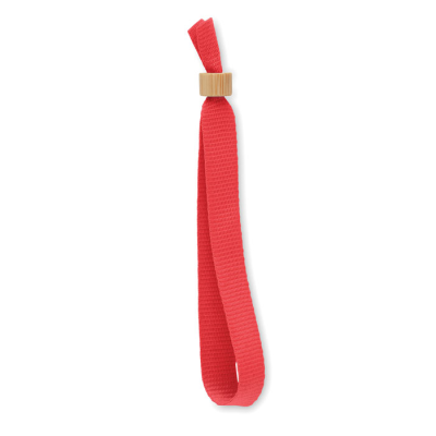 Picture of RPET POLYESTER WRIST BAND in Red.