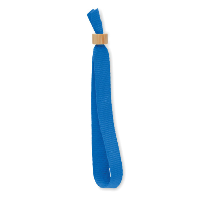 Picture of RPET POLYESTER WRIST BAND in Blue.