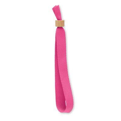 Picture of RPET POLYESTER WRIST BAND in Pink.