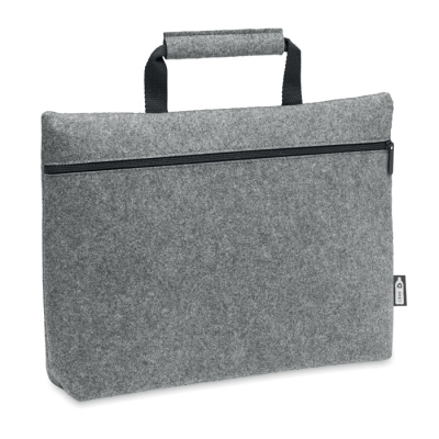 Picture of RPET FELT ZIPPERED LAPTOP BAG in Grey.