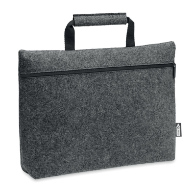 Picture of RPET FELT ZIPPERED LAPTOP BAG in Grey.
