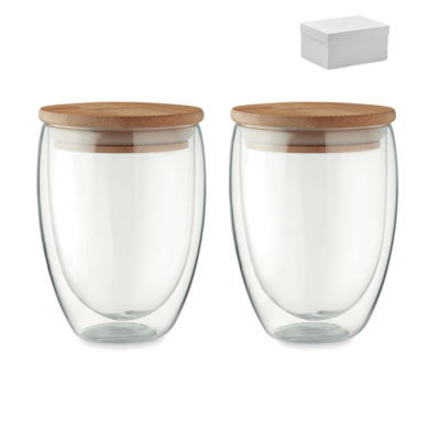 Picture of SET OF 2 GLASSES 350 ML in Box in White.
