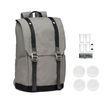 Picture of PICNIC BACKPACK RUCKSACK 4 PEOPLE in Grey