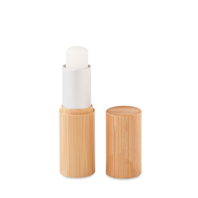 Picture of LIP BALM in Bamboo Tube Box in Brown