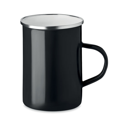 Picture of METAL MUG with Enamel Layer in Black.