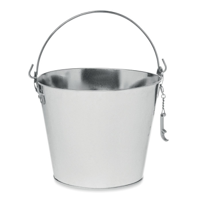 Picture of METAL BEER BUCKET 4L in Silver.