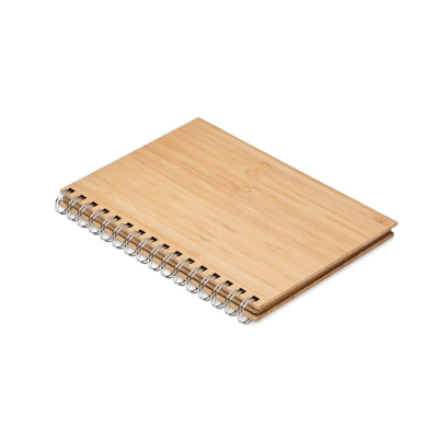 Picture of A5 RING BOUND BAMBOO NOTE BOOK in Brown.