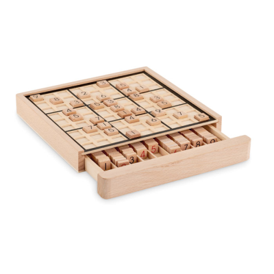 Picture of WOOD SUDOKU BOARD GAME in Brown.