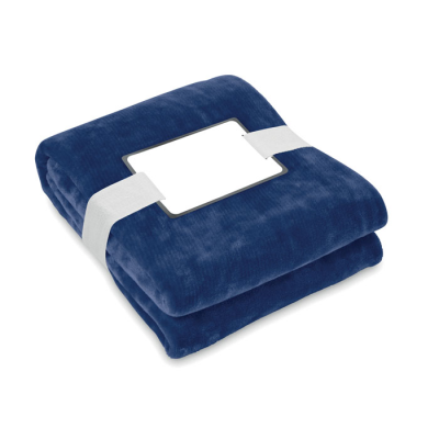 Picture of RPET FLEECE BLANKET 280 GR & M² in Blue.