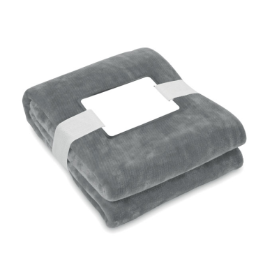 Picture of RPET FLEECE BLANKET 280 GR & M² in Grey.