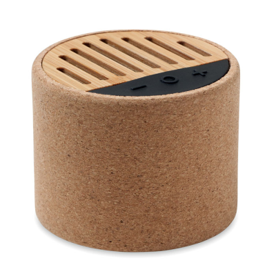 Picture of ROUND CORK CORDLESS SPEAKER in Brown