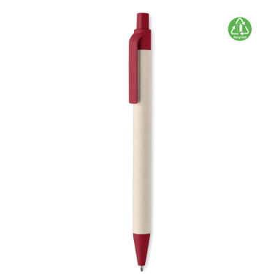 Picture of MILK CARTON PAPER BALL PEN in Red