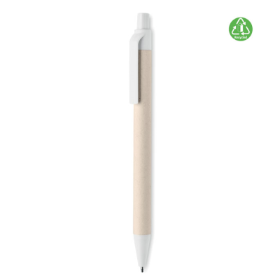 Picture of MILK CARTON PAPER BALL PEN in White.