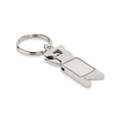 Picture of EURO TOKEN KEYRING in Silver.