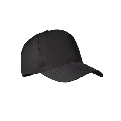 Picture of RPET 5 PANEL BASEBALL CAP in Black