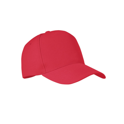 Picture of RPET 5 PANEL BASEBALL CAP in Red