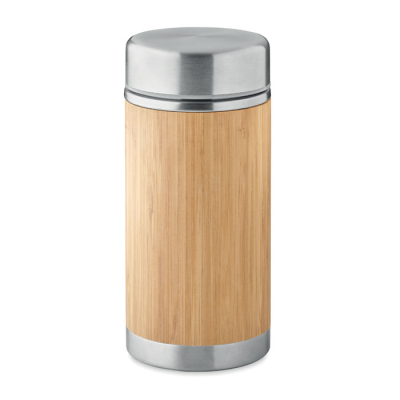 Picture of DOUBLE WALL FOOD JAR 600ML in Wood.