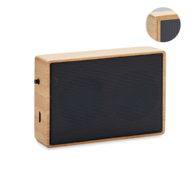 Picture of SOLAR BAMBOO CORDLESS SPEAKER in Brown