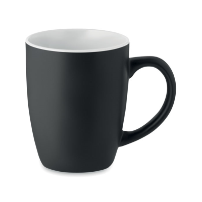 Picture of TWO TONE CERAMIC POTTERY MUG 290 ML in White.