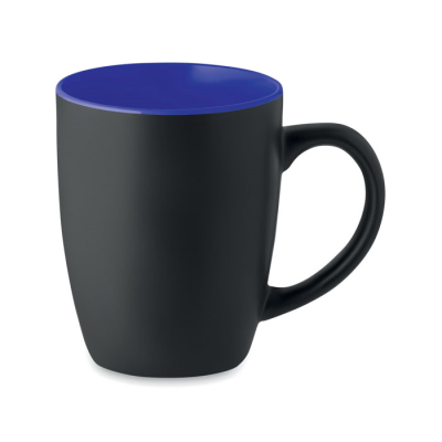 Picture of TWO TONE CERAMIC POTTERY MUG 290 ML in Blue.