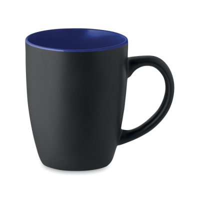 Picture of TWO TONE CERAMIC POTTERY MUG 290 ML in Blue.