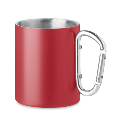 Picture of DOUBLE WALL METAL MUG 300 ML in Red
