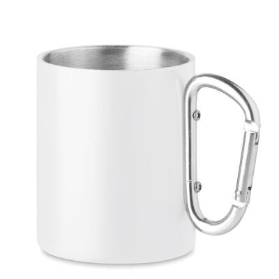 Picture of DOUBLE WALL METAL MUG 300 ML in White