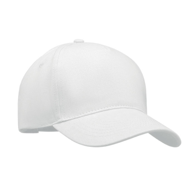 Picture of 5 PANEL BASEBALL CAP in White.