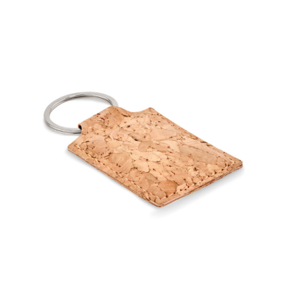 Picture of RECTANGULAR CORK KEYRING in Brown