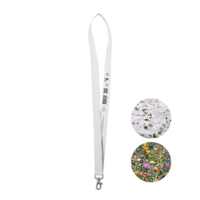 Picture of SEEDS PAPER LANYARD W & HOOK in White