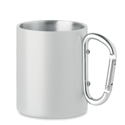 Picture of METAL MUG AND CARABINER HANDLE in White.