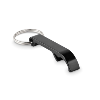 Picture of RECYCLED ALUMINIUM METAL KEYRING in Black