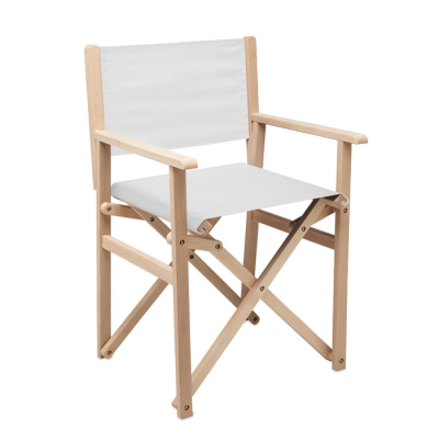 Picture of FOLDING WOOD BEACH CHAIR in White.