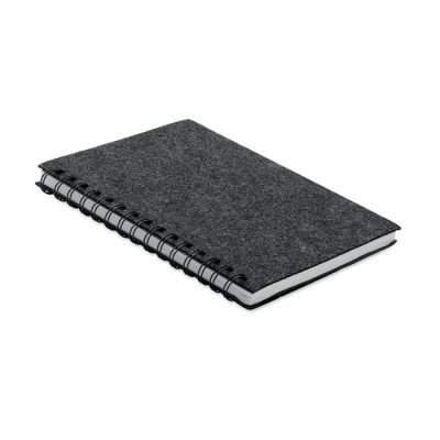 Picture of A5 RPET FELT COVER NOTE BOOK in Grey