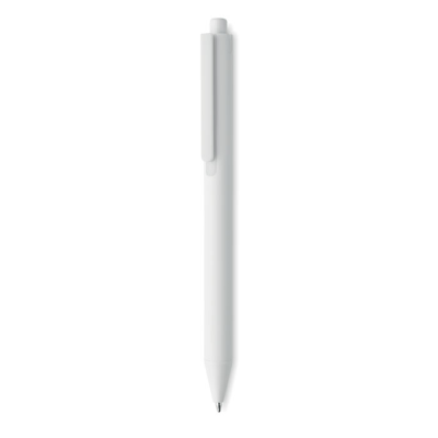 RECYCLED ABS PUSH BUTTON PEN in White.